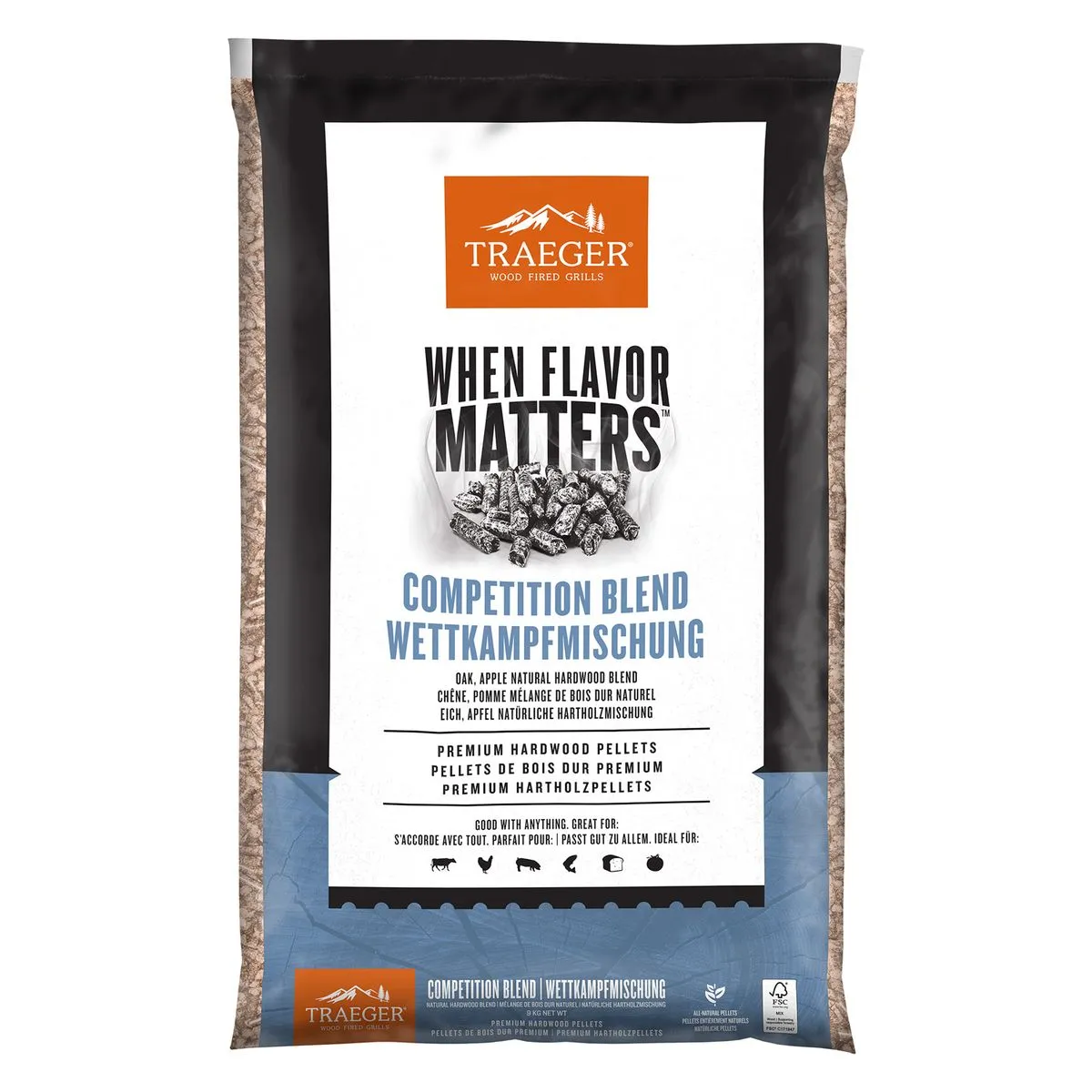 Traeger Competition Blend Hardwood Pellets 9KG Bag - FSC Approved