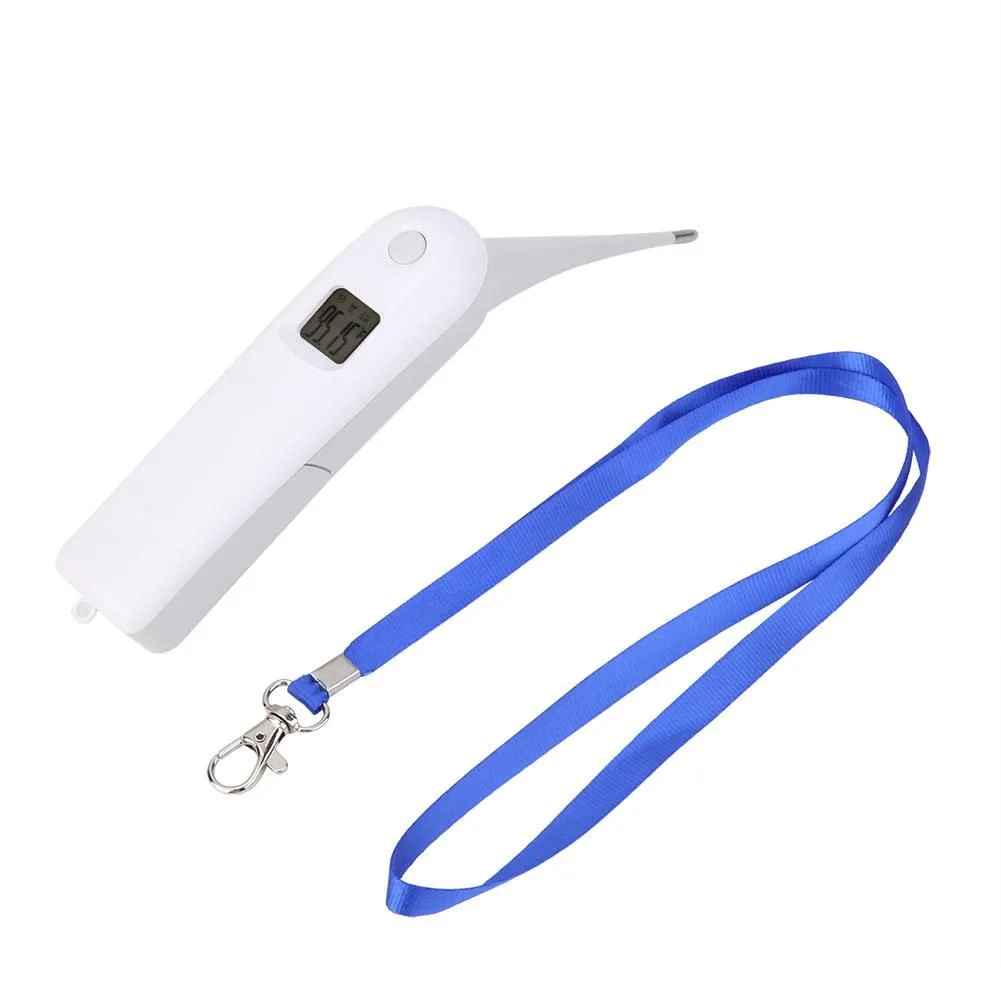 White Electronic Digital Thermometer for Pigs with LCD Display and Hook