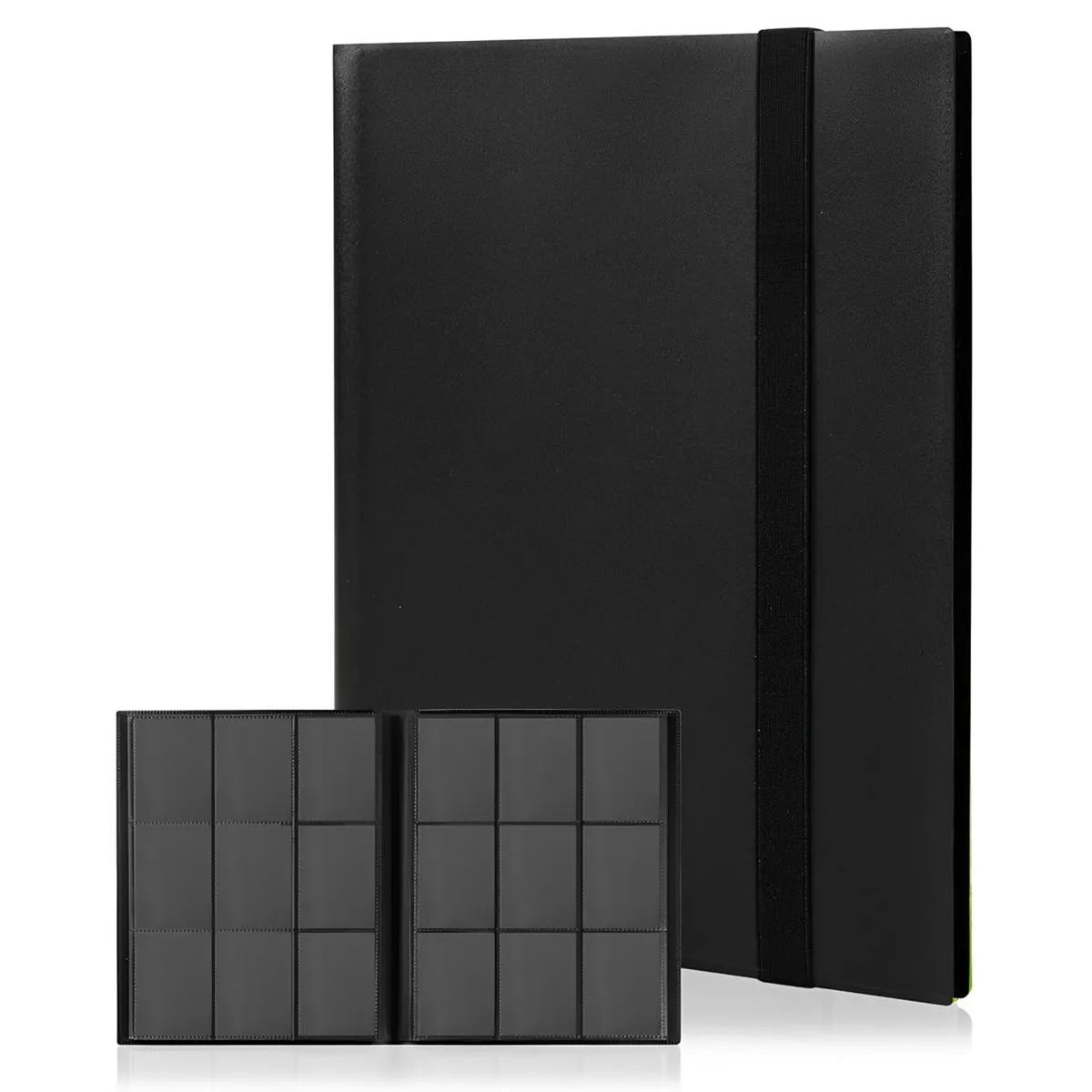 9-Pocket Trading Card Book Album Folder,9-Square Card Binder 360 Card Slots - Black