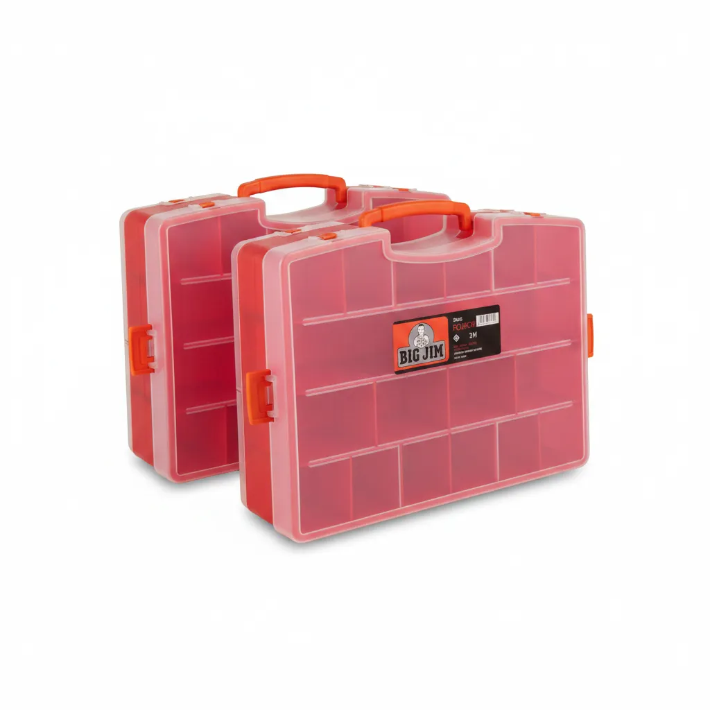 Big Jim Orange Tool Box - 36cm x 28cmx 5cm Storage Solution - 2 Pack