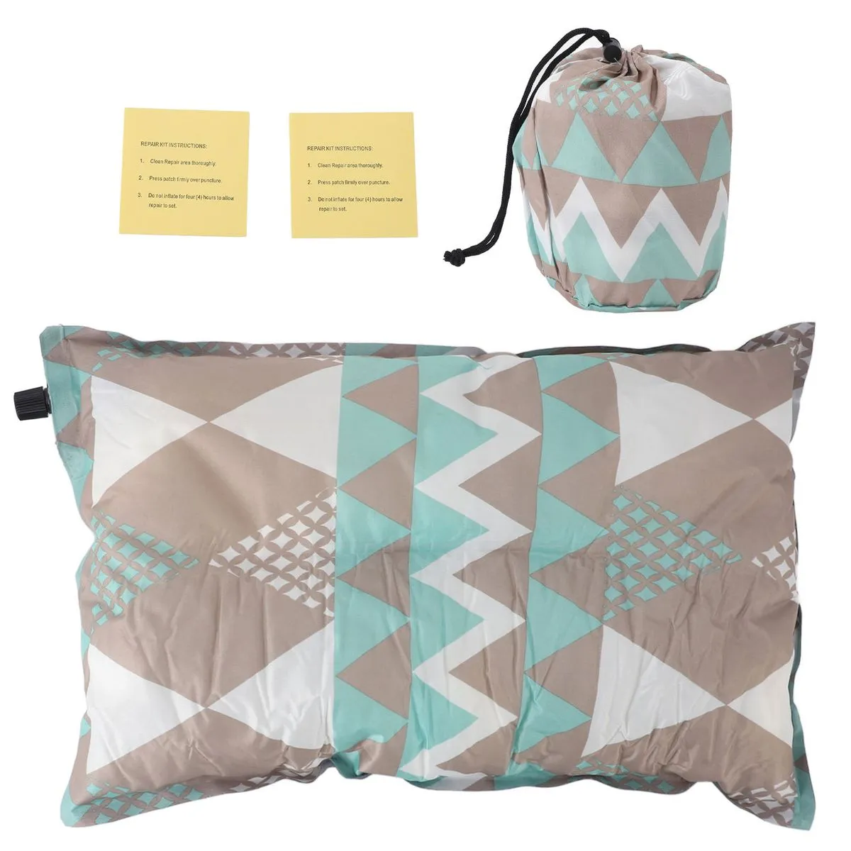 Automatic Inflatable Camping Pillow Lightweight Travel Blue
