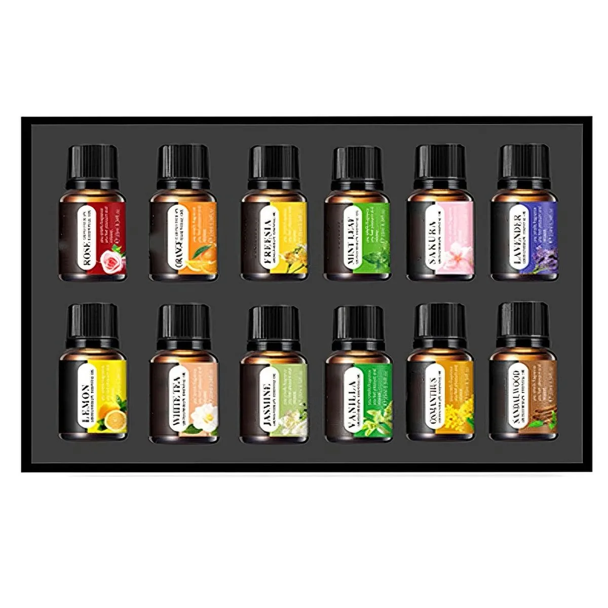 12PCS 100% Pure Natural Essential Aromatherapy Oil Gift Set for SPA- (10ml)