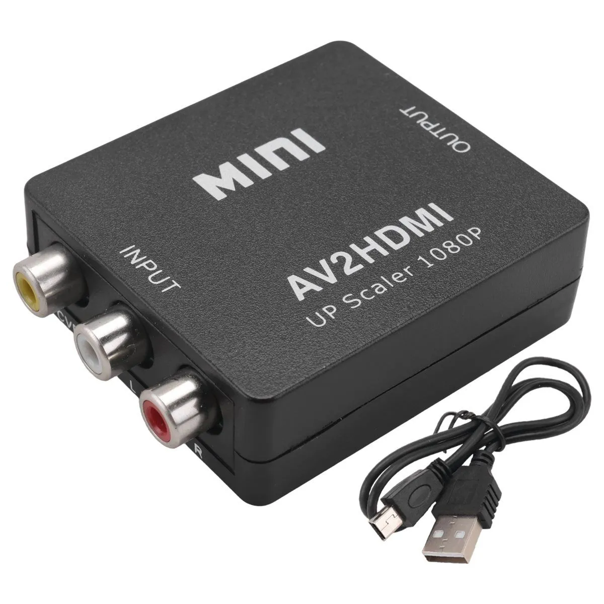 to AV Converter 1080P Mini CVBS Video Audio Adapter PAL/NTSC for TV/PC/