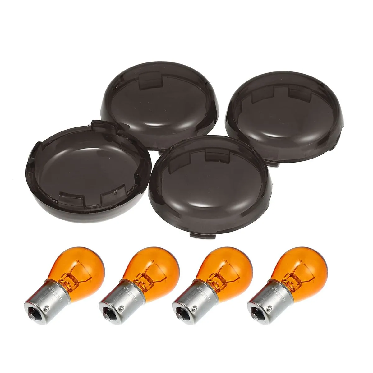 Smoked Turn Signal Lens Kit compatible with Harley Davidson Motorcycles