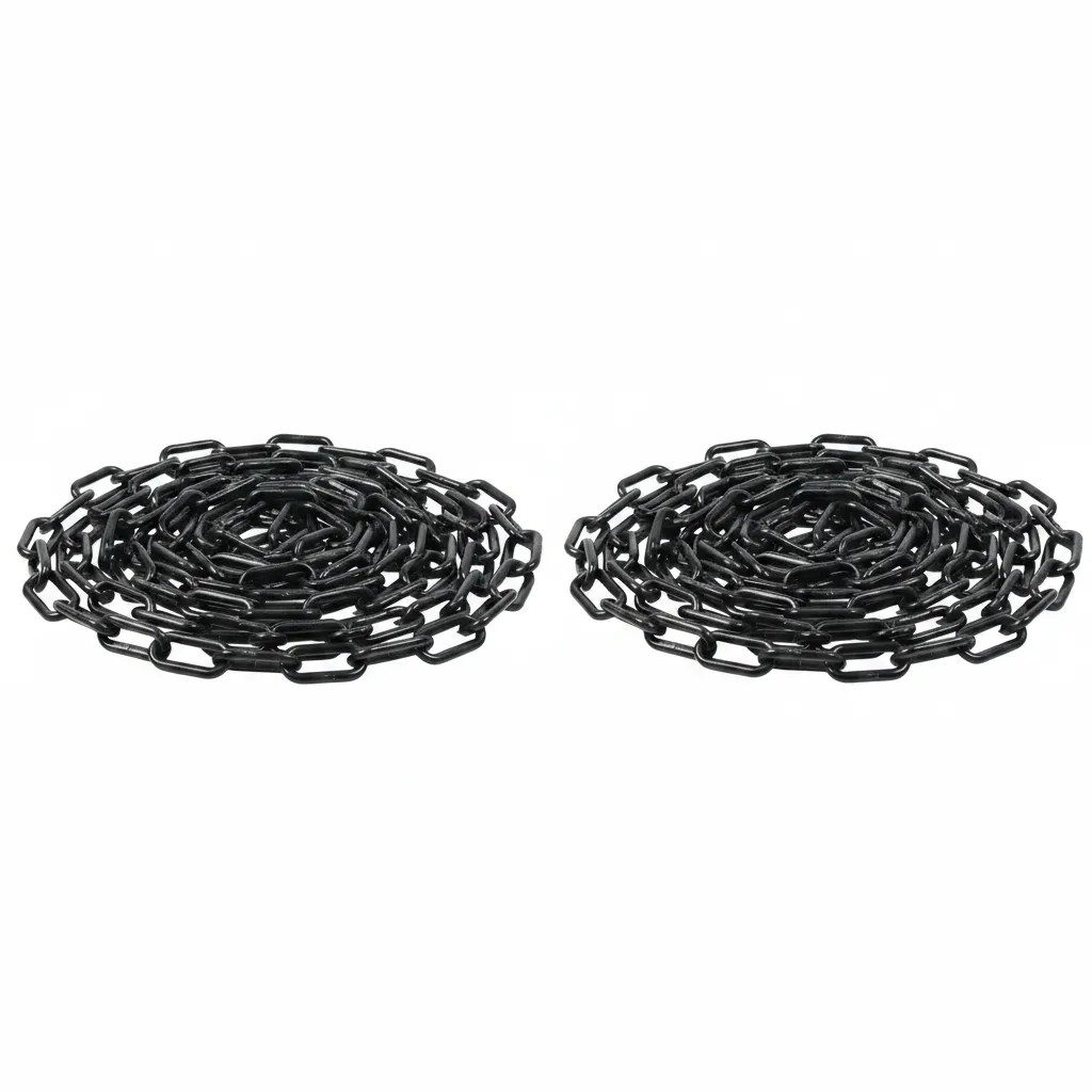 Krafft Black Plastic Chain 8mm x 50m for Crowd Control & Barriers - 2 Pack