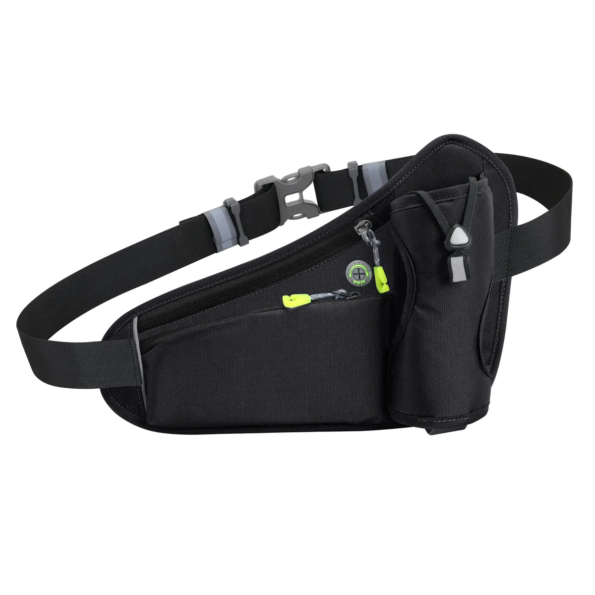 Running Belt & Fanny Pack with Bottle Holder & Adjustable Strap - Red - Black