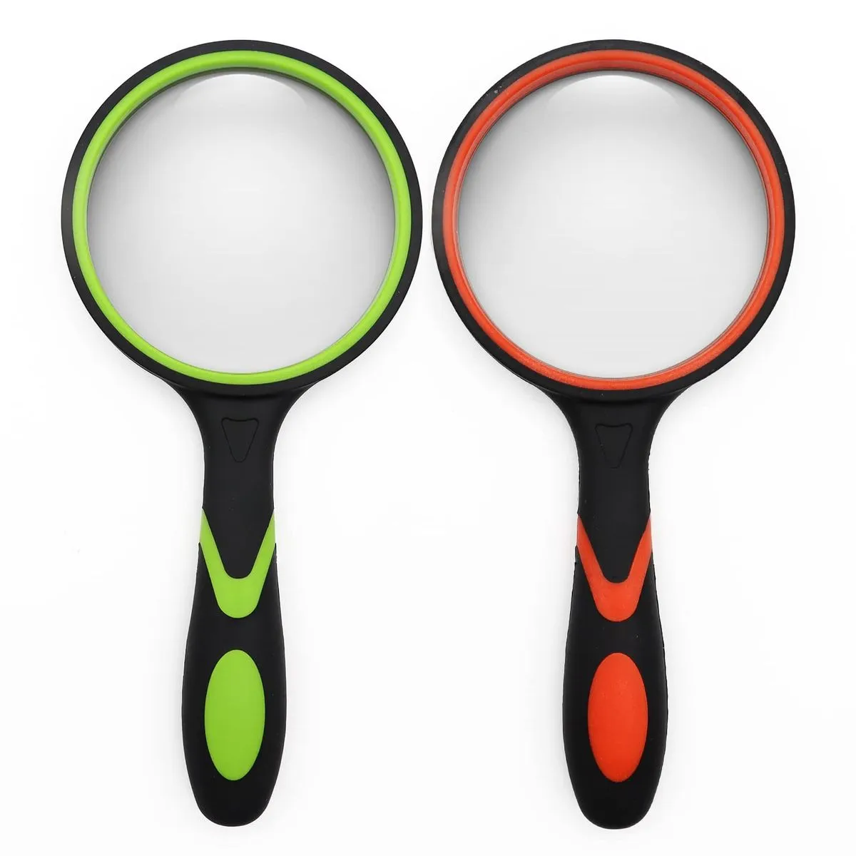 2 Pack 75mm Rubber Grip 10X Handheld Magnifier