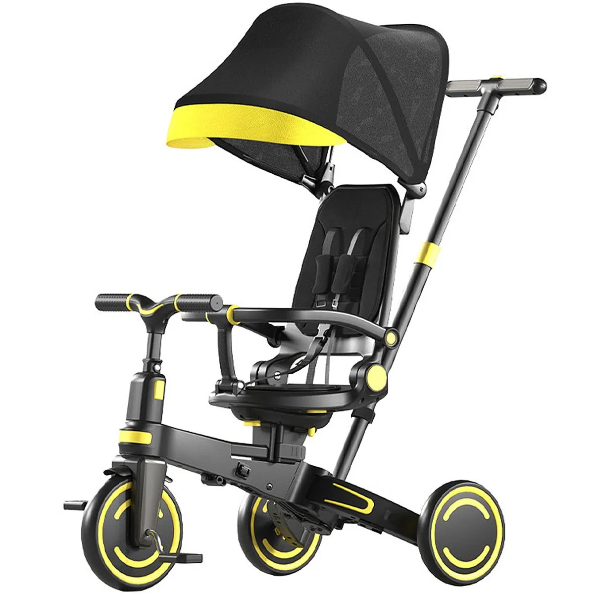 9 in 1 Kids Travel Stroller Umbrella Tricycle - Black