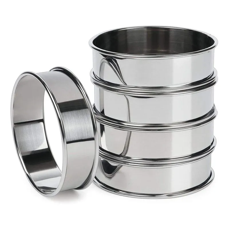 5 Pieces Double Rolled Tart Rings for Home Restaurant Baking Tools