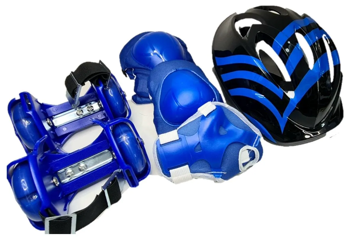 Clip-on Heely Set with Protective Pads & Helmet perfect gift for Kids - Blue