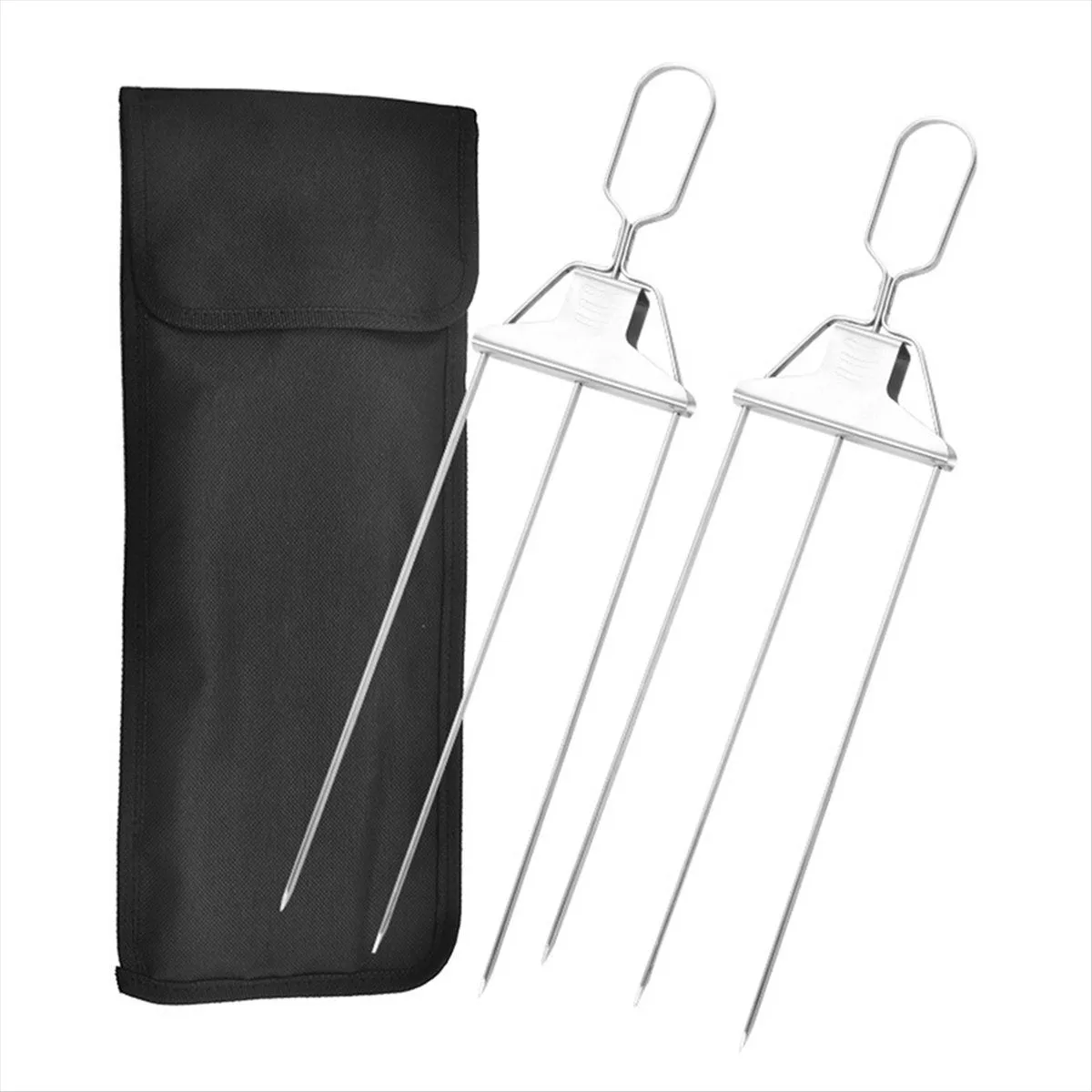 3 Way Grill Skewers - Grill Savant Three-Prong Bbq Fork Skewers Kit