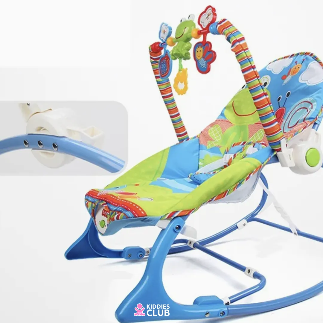 Kiddies Club Rock A Bye Baby Infant-to-Toddler Rocker Chair - Blue