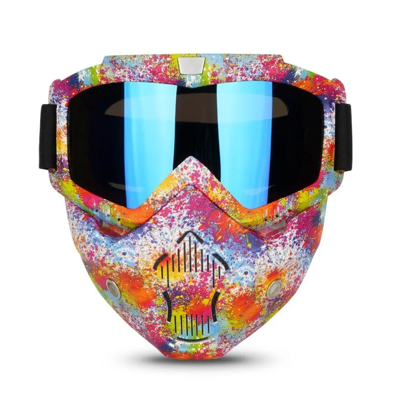 Full Face Motorcycle Gel Soft Paintball Airsoft Mask Game MAS223 SplashMix