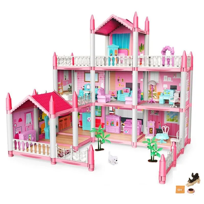 DIY Girls Dream Doll House,Toddler Playhouse Gifts,Princess Castle Building