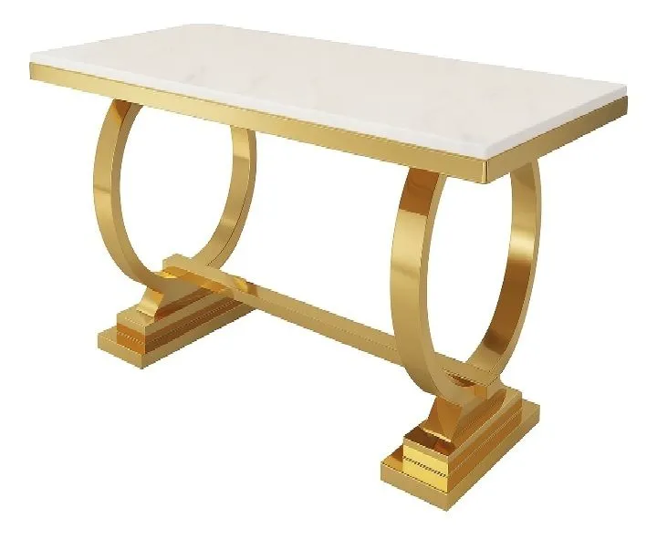 Modern and Elegant Marble Top Dining Table - Gold