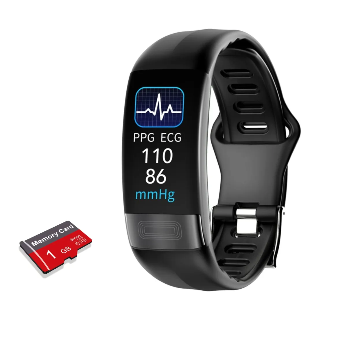 Smart Wristband, ECG, Body Temperature, Heart Rate, Blood Oxygen