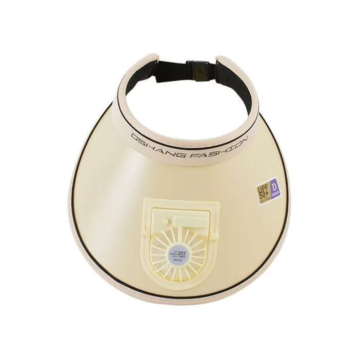 Rechargeable Outdoor Fan Hat for Women - Brown