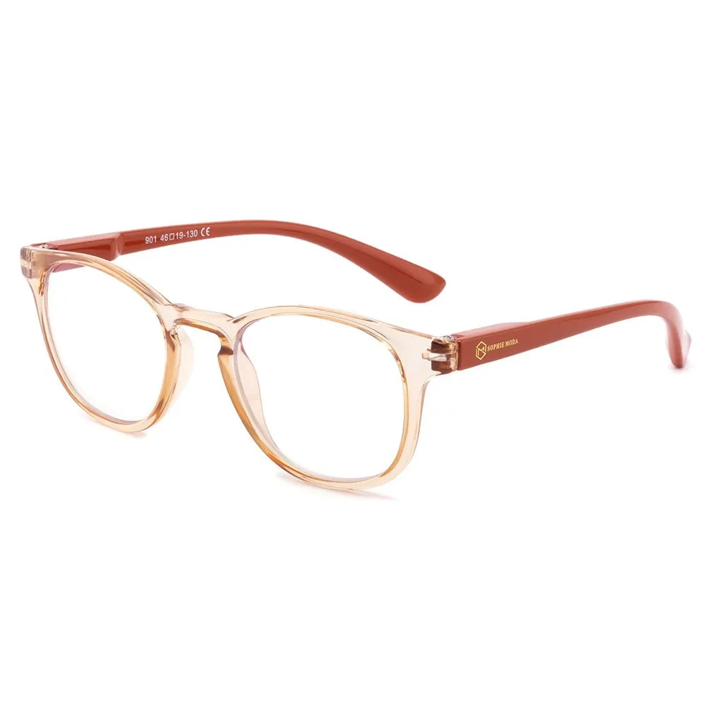 Sophia Moda - Trendy Kids Anti Blue Light Glasses Computer/Game/TV/Phone - Orange