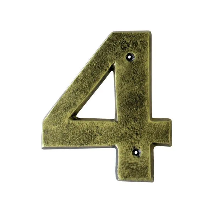 Antique Gold Numeral No .4 (200mm) - Gold