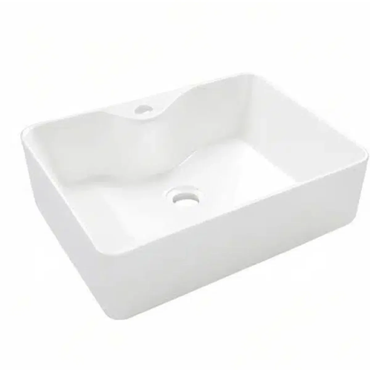 Stylish Modern Rectangle Vessel Sink, Round Basin Counter Mounted
