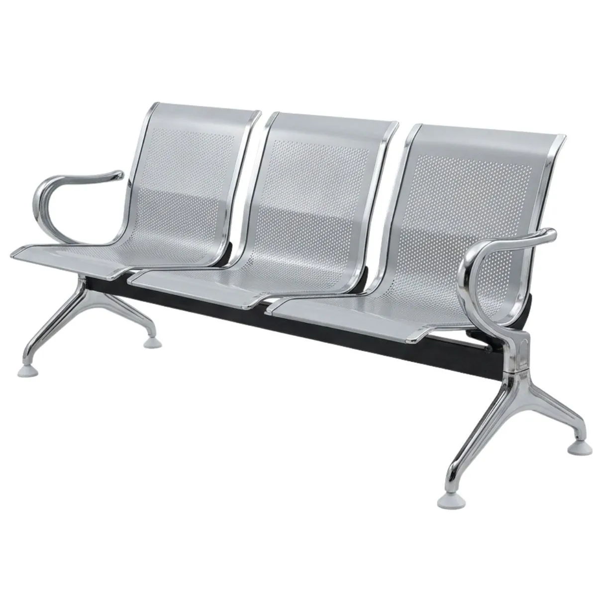 SMTE - S-503 Steel Office Waiting Bench Chair 3 Seater - Silver