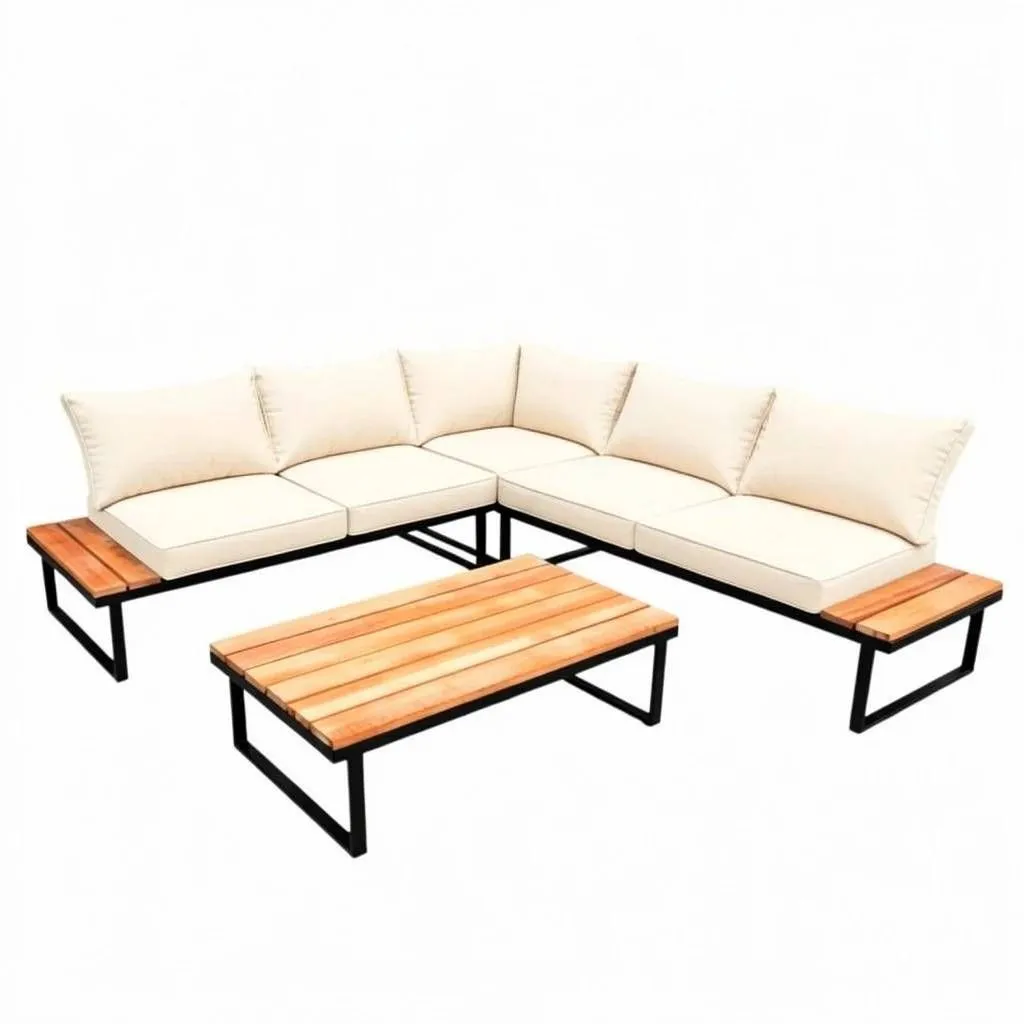 Shayd - Maldives Indoor/Outdoor Corner Sofa Set - 4 Piece - Beige