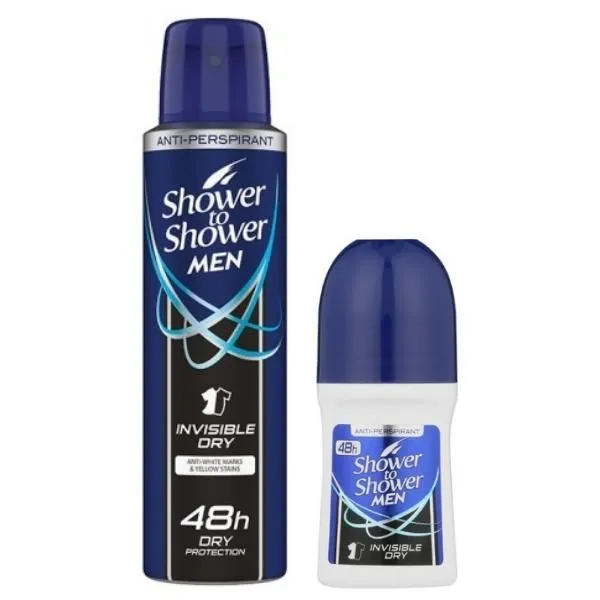 Shower To Shower - Deodorant & Anti-Perspirant -Combo For Men Invisible Dry