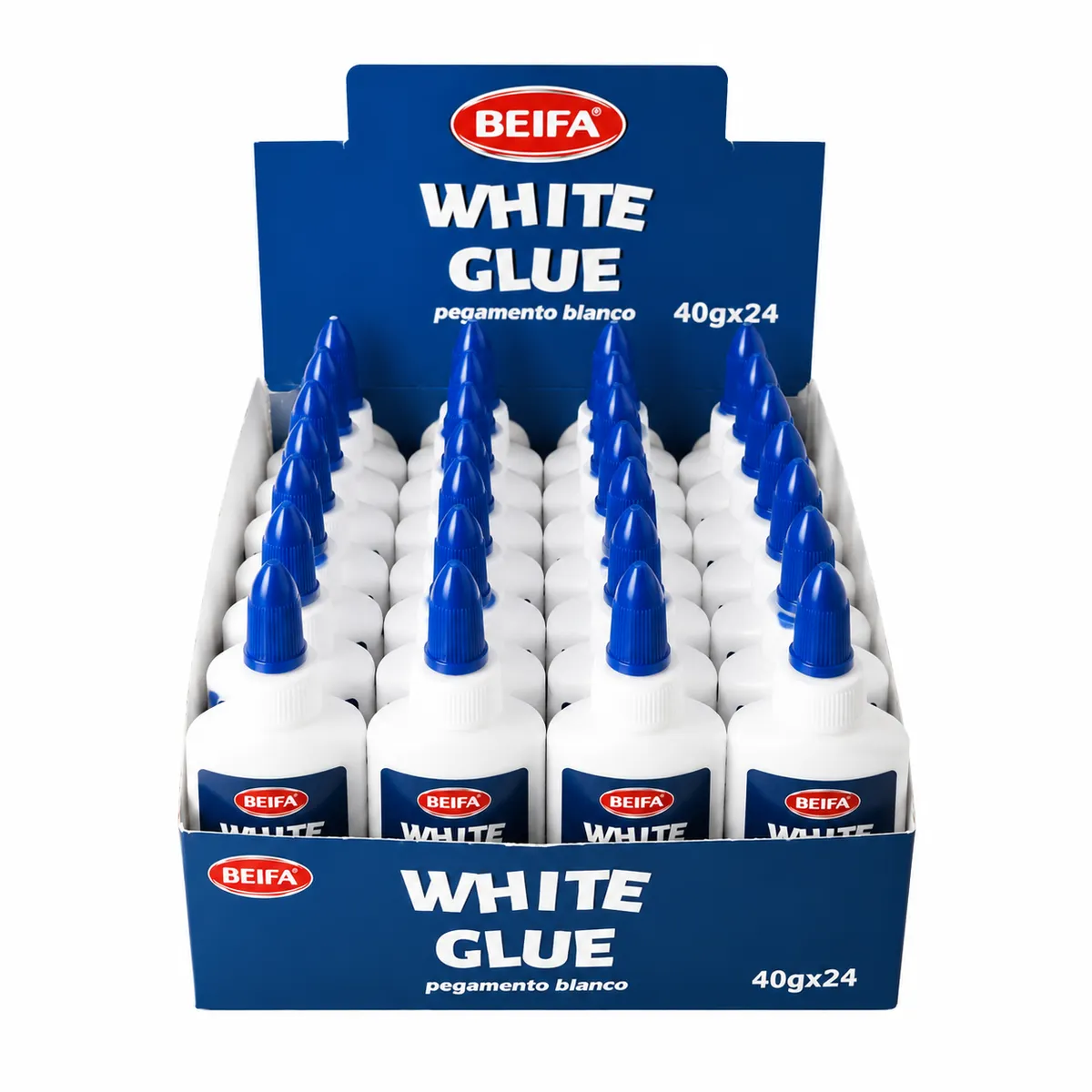 BEIFA White Glue 40g x 24 Bottles - Multipurpose School & Office Adhesive
