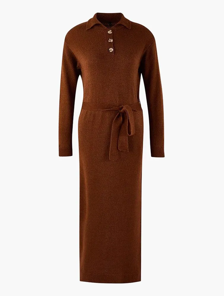 TRENDYOL Polo Neck Knit Maxi Dress