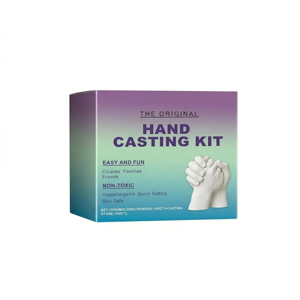 3-D Hand Casting Kit for Couples - DIY Keepsake Sculpture Mold Set