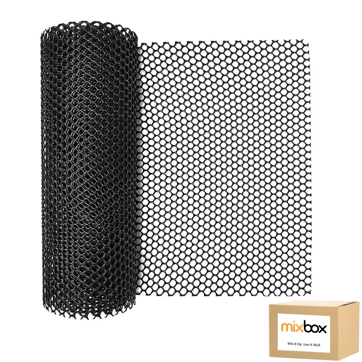 Mix Box Plastic Hexagonal Mesh Fence for Pet/Garden Mesh Fence-40 x 300cm - Black