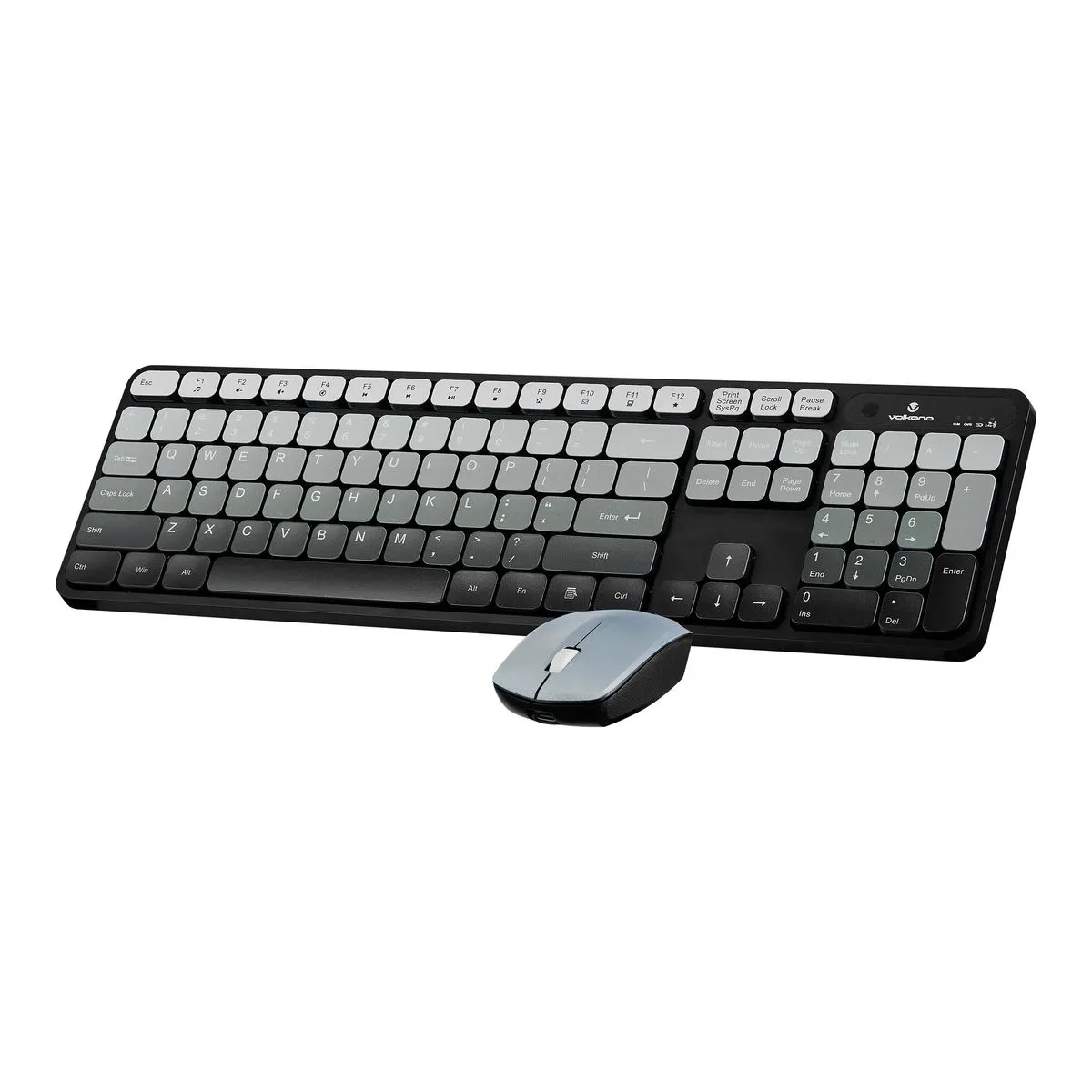 Volkano Prism Series Bluetooth Wireless Keyboard and Mouse Combo - Black, Grey