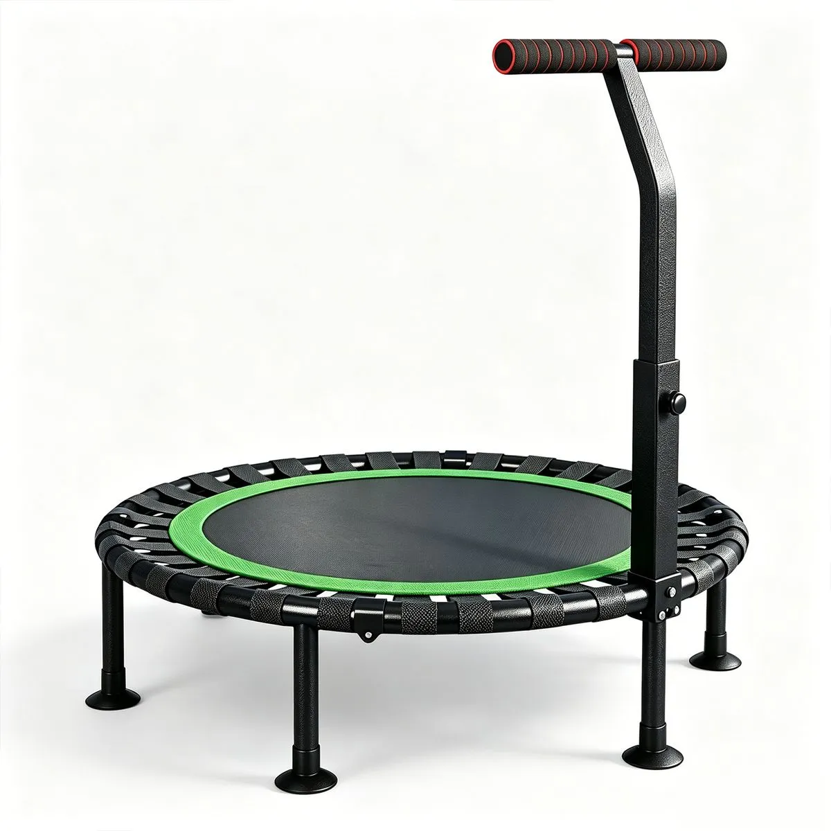 40" Foldable Fitness Trampoline with Adjustable Handrail - 200kg Capacity