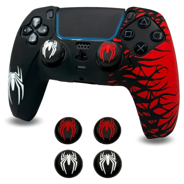 Silicone Cover with 4 Thumb Grips Compatible with PS5 Controller- Spider