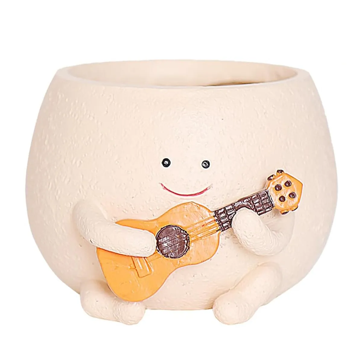 Smily Face Planter Pot with Drainage Hole Cute Resin for String of Plant Un