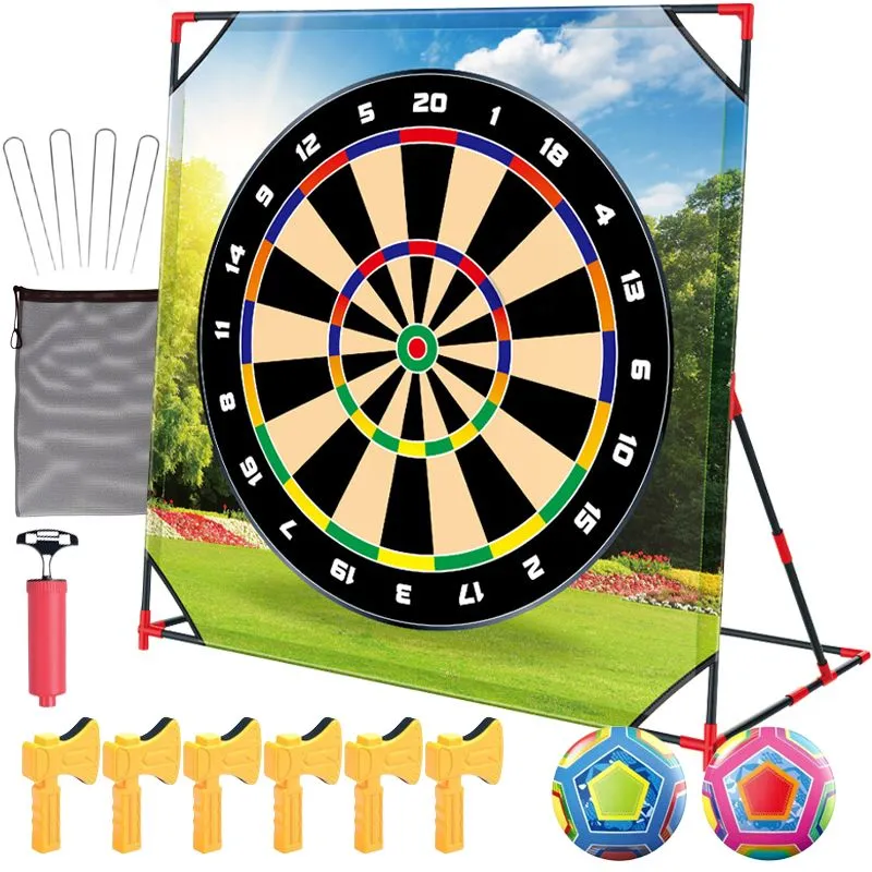 Jumbo Kids Football Game 2 In 1 Soccer Set World Cup Axe Toss Kit Lumaboat