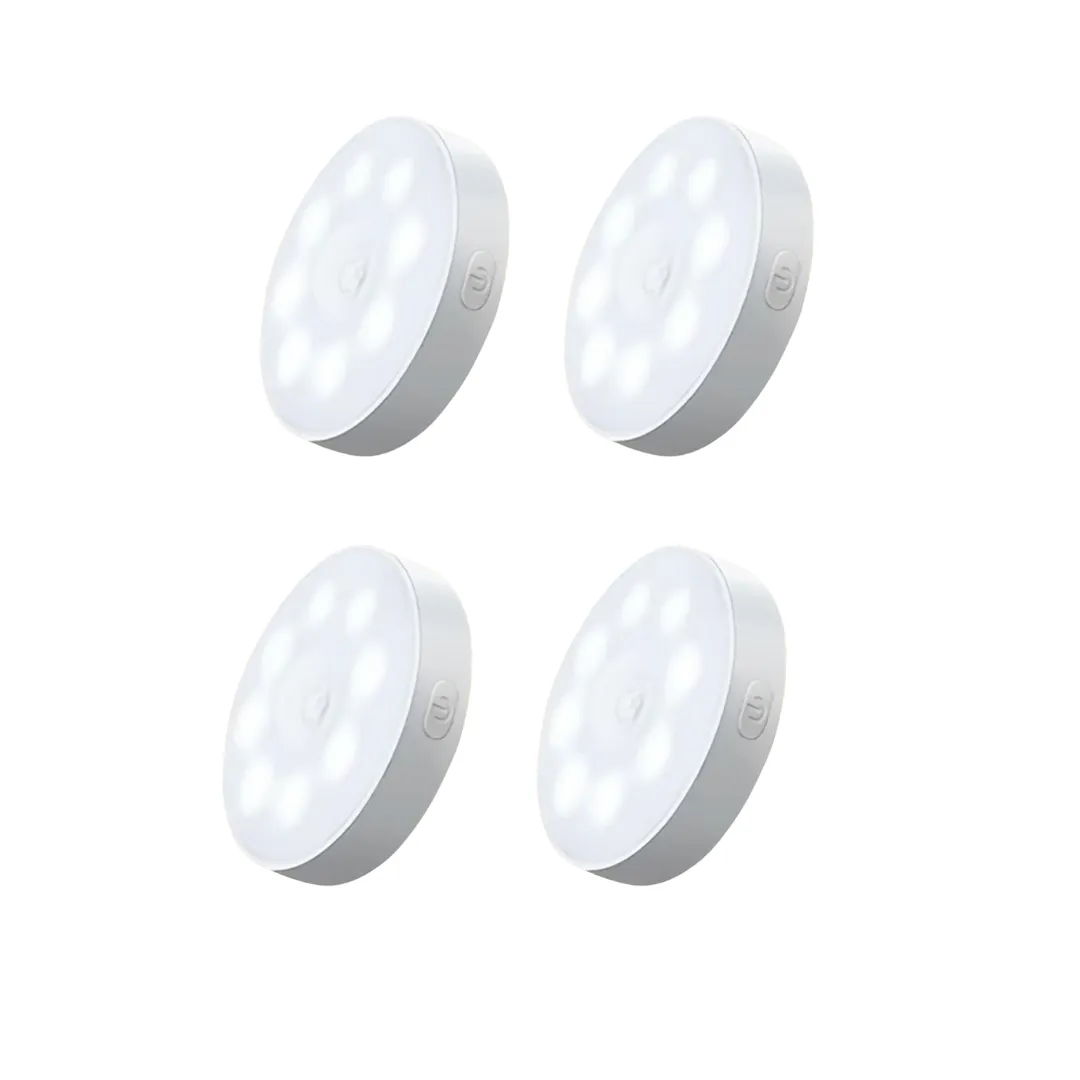 4 Pack Smart Motion Sensor LED Warm White Night Lights with Magnetic Base
