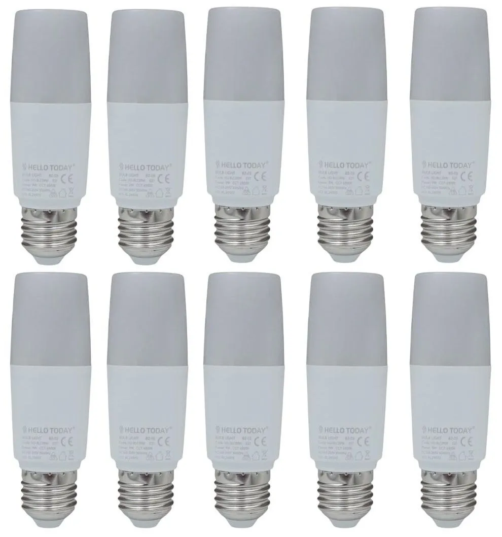 Hello Today E27 LED 9W Stick Light Bulb - 10 Pack