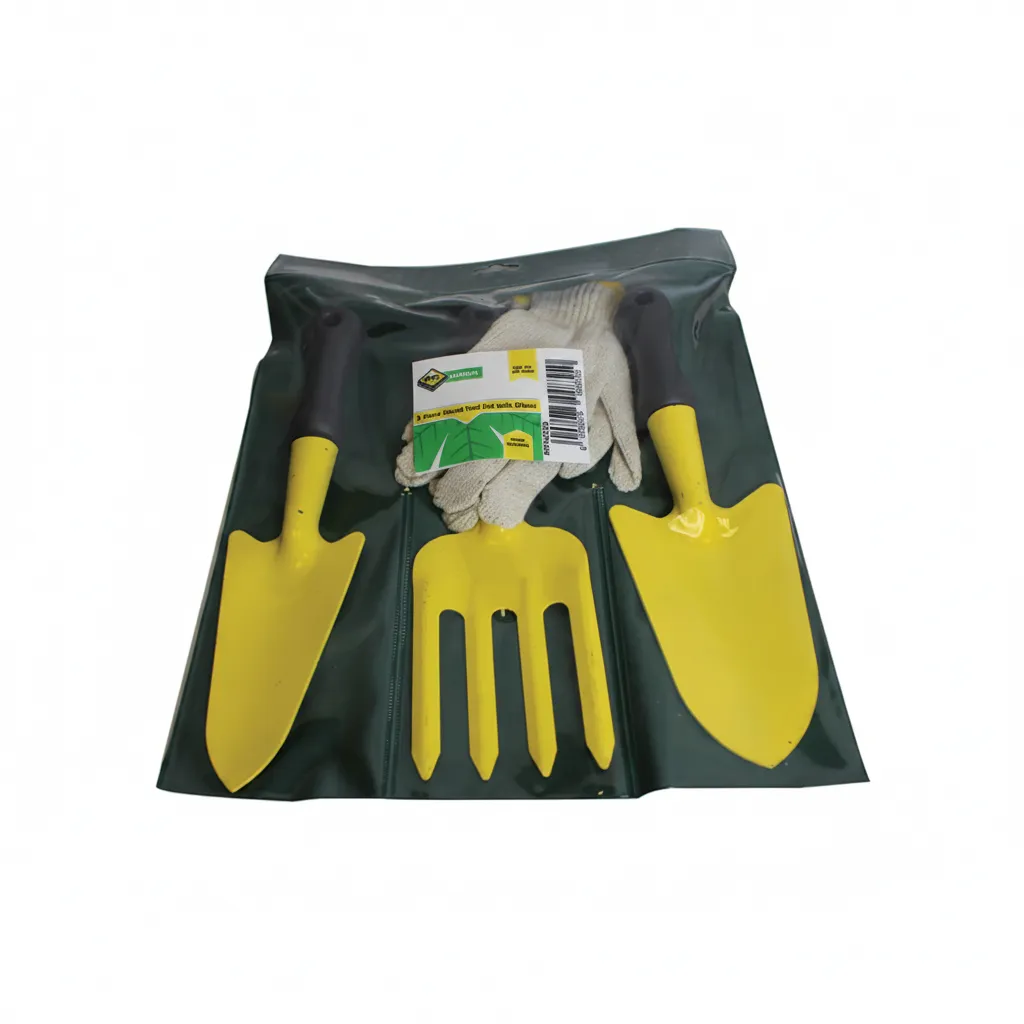 MTS 3 Piece Garden Hand Tool Set with Gloves for Planting and Weeding