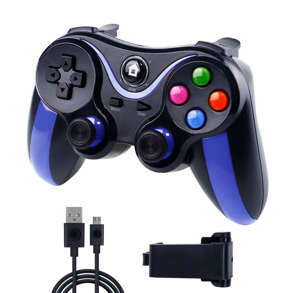 V-13 wireless Bluetooth game controller multifunctional game controller - Blue, Black