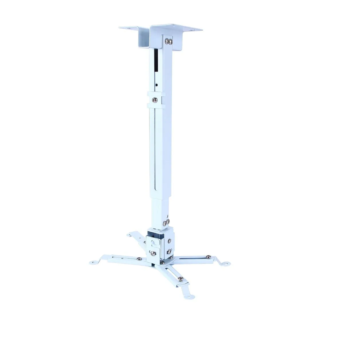 Universal Projector Ceiling Mount, Adjustable Height, Swivel Joint, White