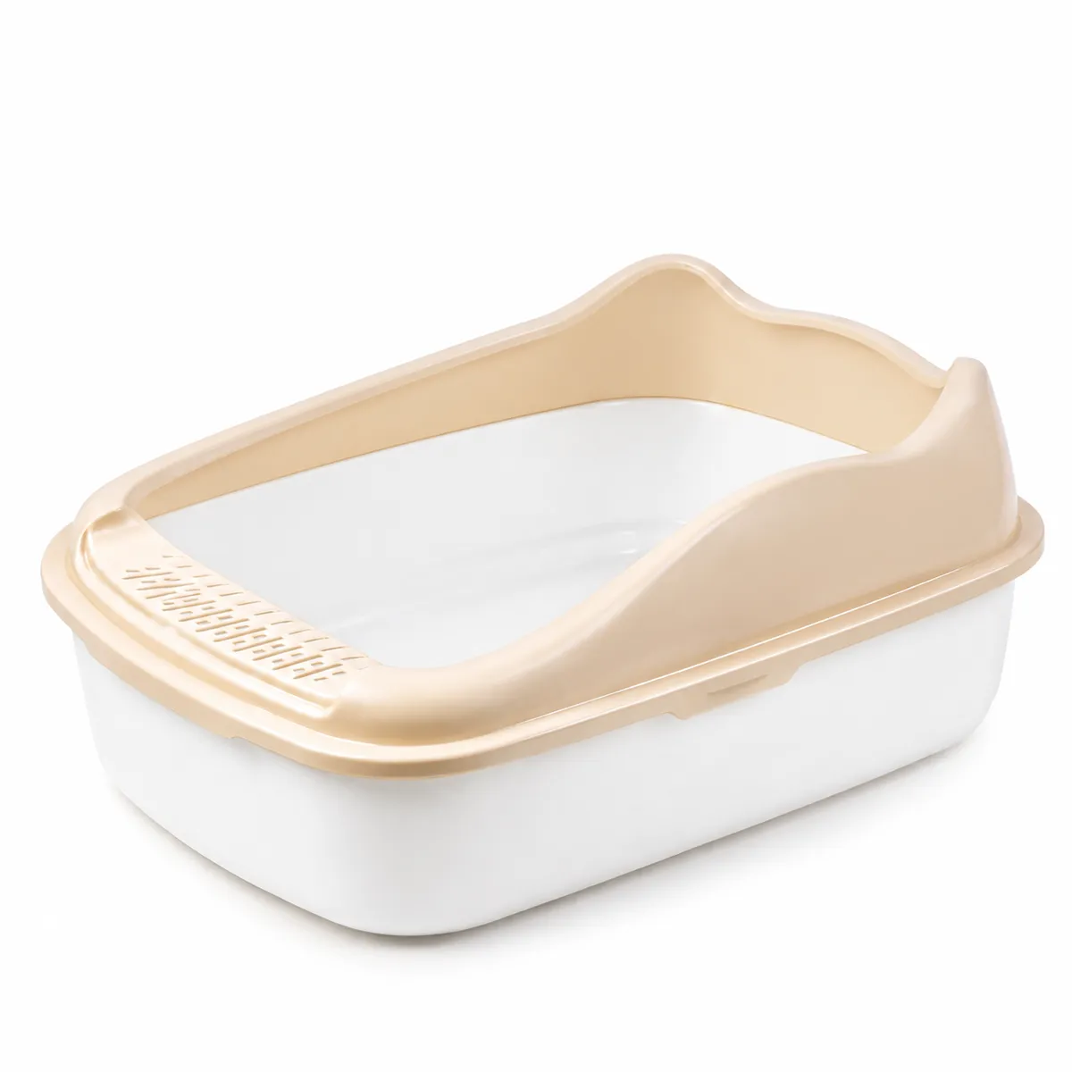 Sky-Touch High-Side Cat Litter Tray with Scoop - 48x35x18cm - White