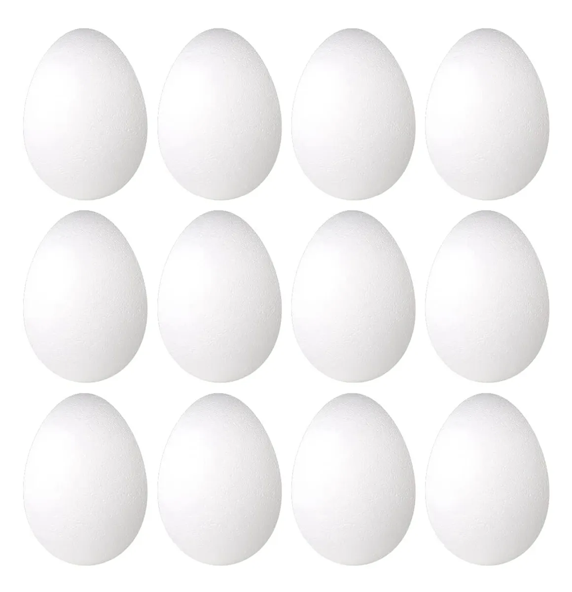 Craft Decor DIY Painting White Foam Eggs For Easter Decoration 12pc - 8cm