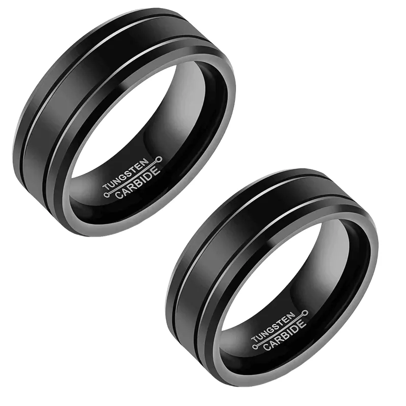 Carbide Men's Wedding Band Ring, 8mm Width 2 Tungsten