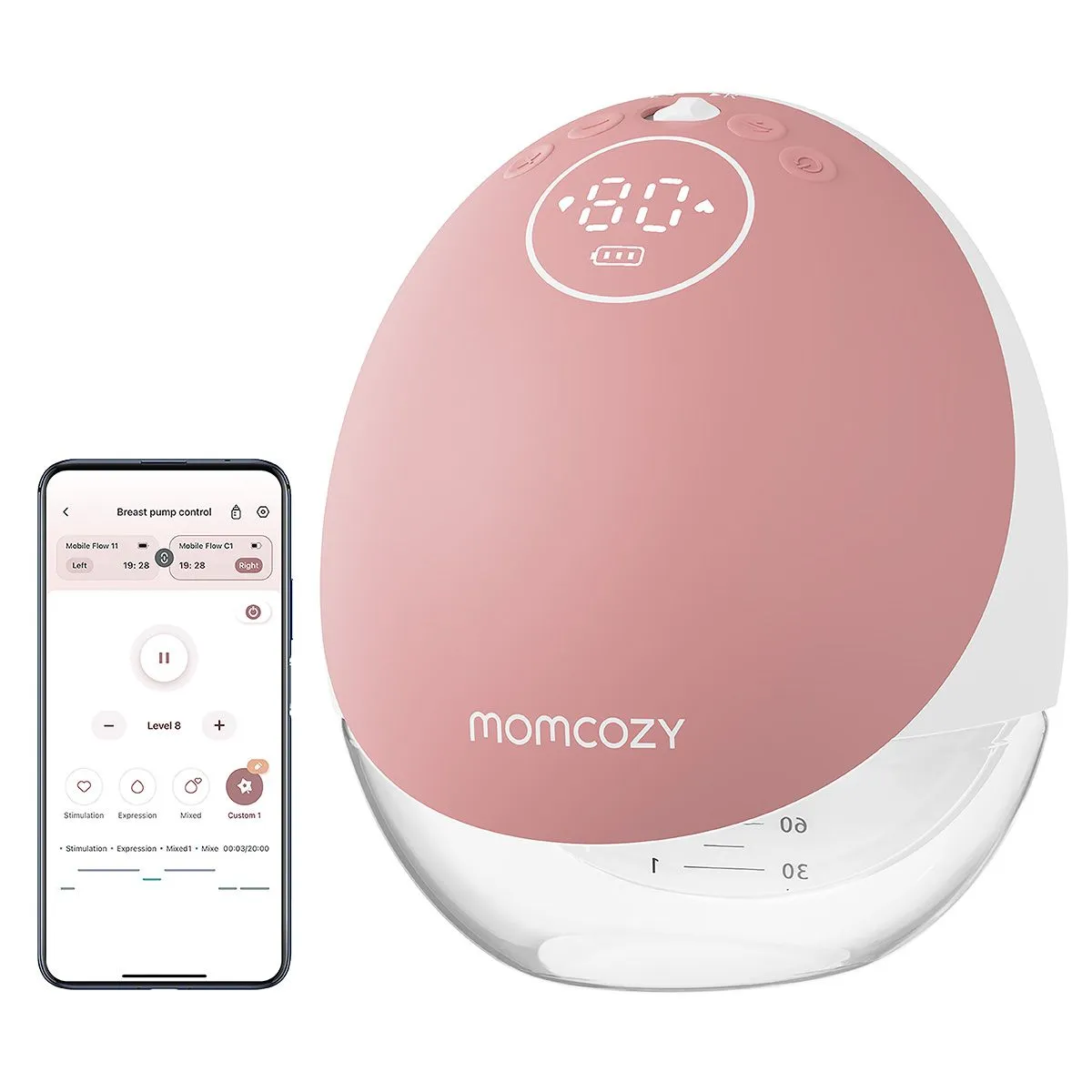 Momcozy - M9 Single - Mobile Flow Breast Pump (with App Control) - Red