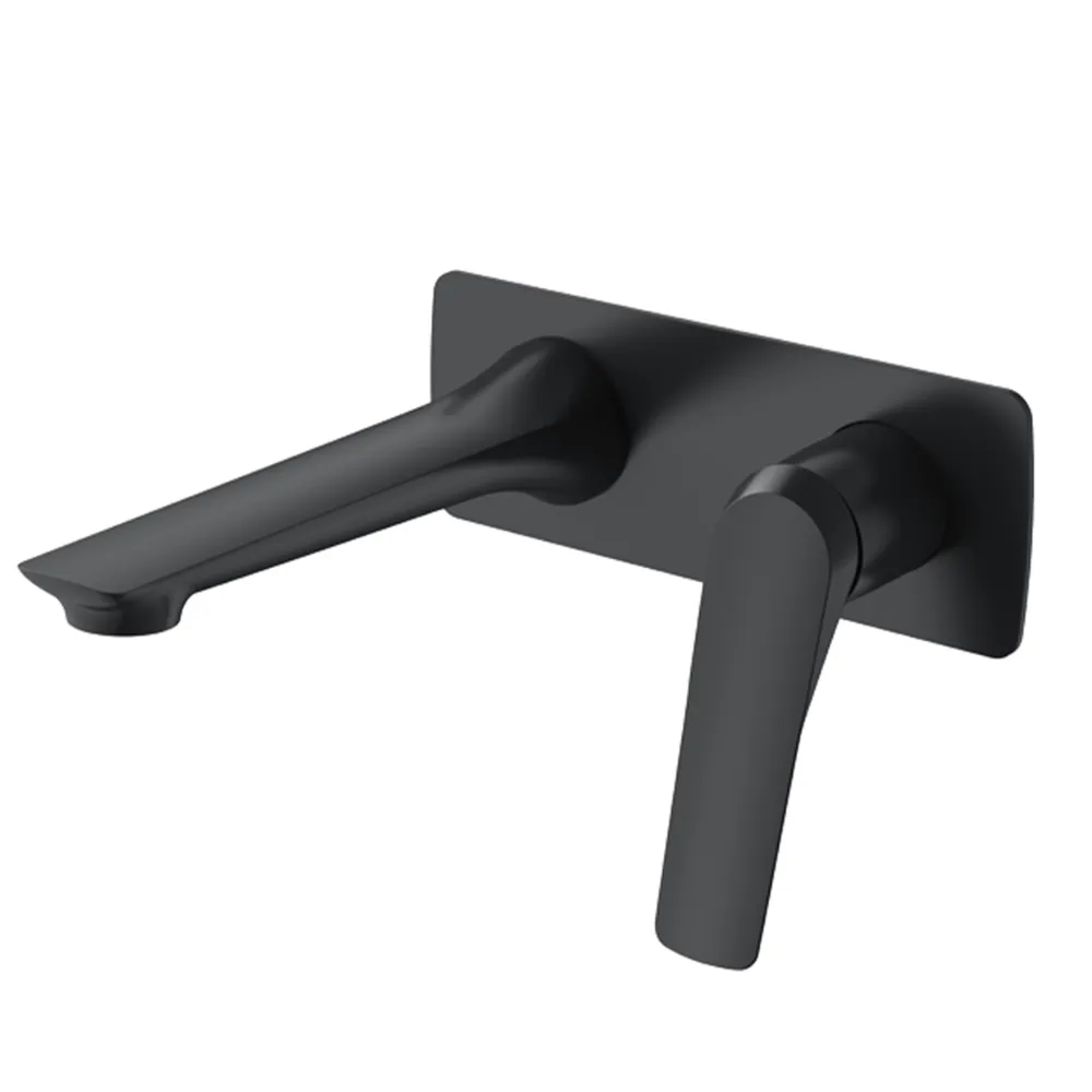 Fabro Wall Mounted Basin Mixer Brass - Black