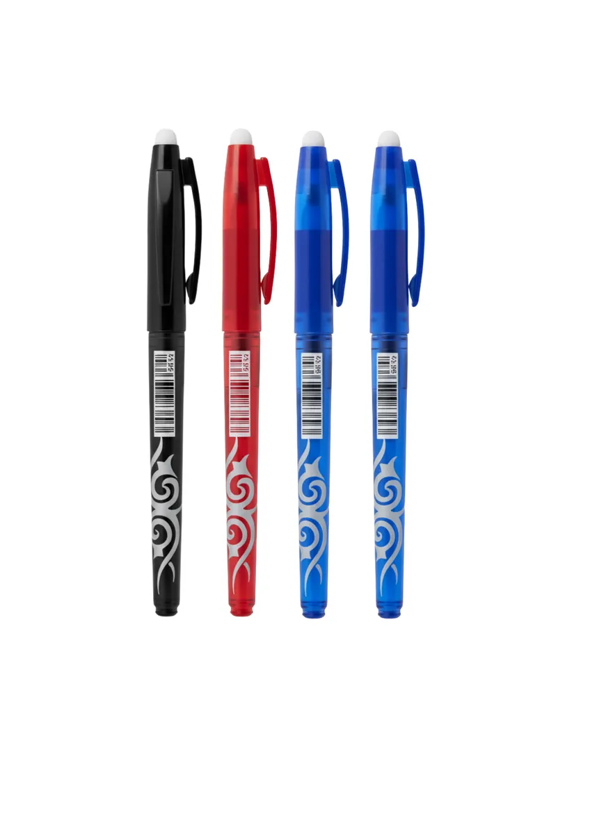 4Pcs Erasable Ballpoint Pen Set 0.7mm Smooth Writing Blue Black Red Ink