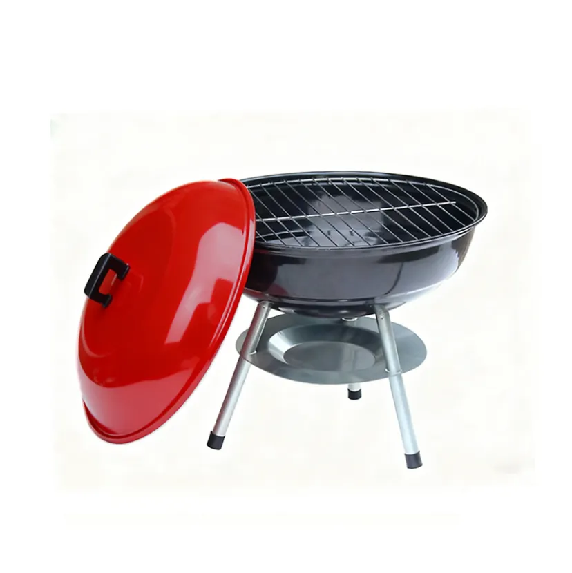 14 Inch Charcoal Grill, Outdoor Portable Three Legged Grill