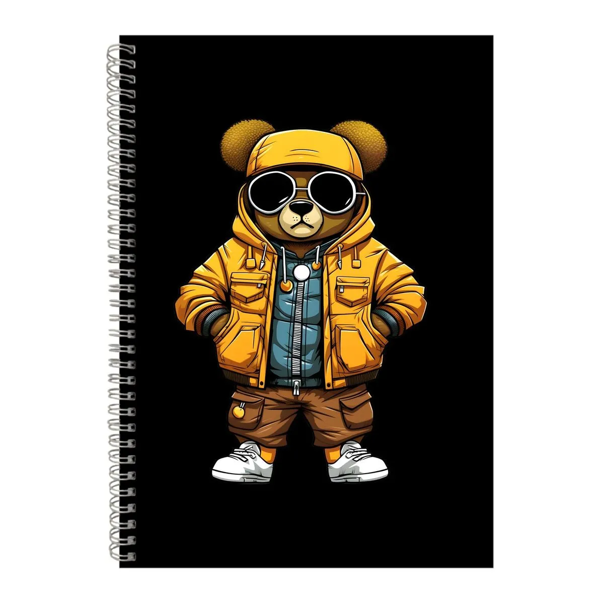 Jackets A4 Notebook Spiral Lined Hip Hop Bear Lover Graphic Notepad Gift191