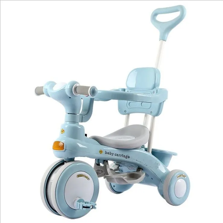 2-in-1 Baby Tricycle with Push Handle and Safety Guard for Toddlers